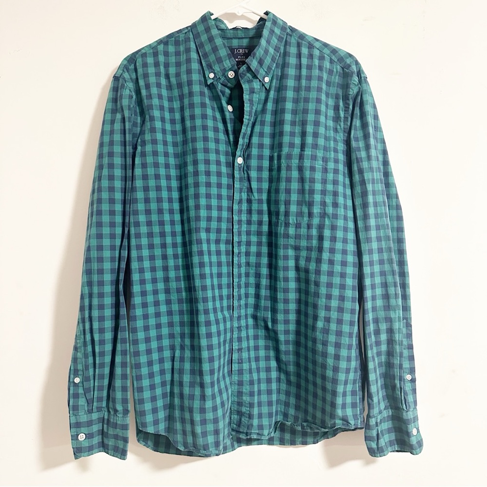 J. Crew Flex Washed Slim Button Down Long Sleeve Casual Shirt Stretch
